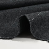 Laine mélangée rayée fond bleu foncé