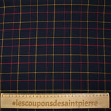Nuno check tejido de poliviscosa teñida en rojo y amarillo fondo marino