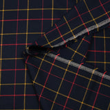 Nuno check tejido de poliviscosa teñida en rojo y amarillo fondo marino