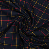 Nuno check tejido de poliviscosa teñida en rojo y amarillo fondo marino