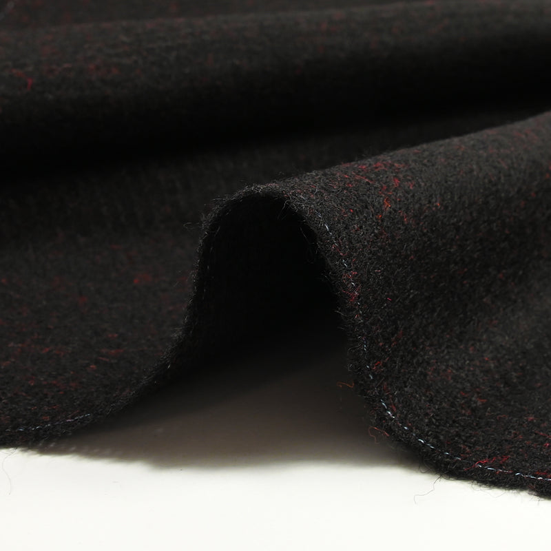 Sergé de 100% laine rouge fond noir