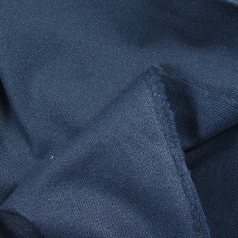 Sergé de coton gratté bleu marine