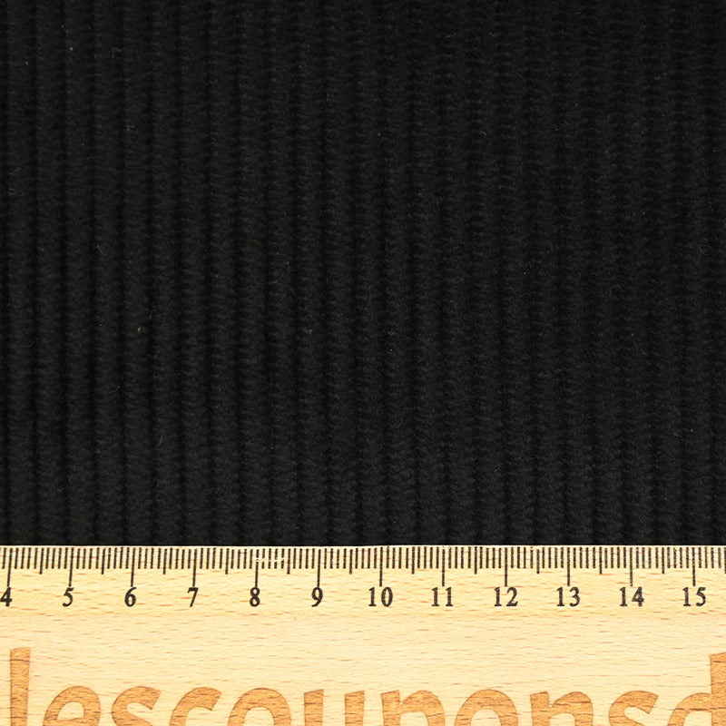 Velours côtelé de coton 4mm noir