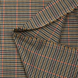 Polyviscose tissée-teinte à carreaux Marvin brique et moutarde fond écru