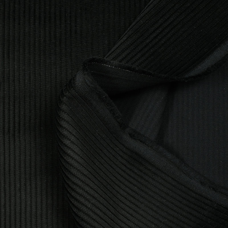 Velours côtelé de coton 4mm noir
