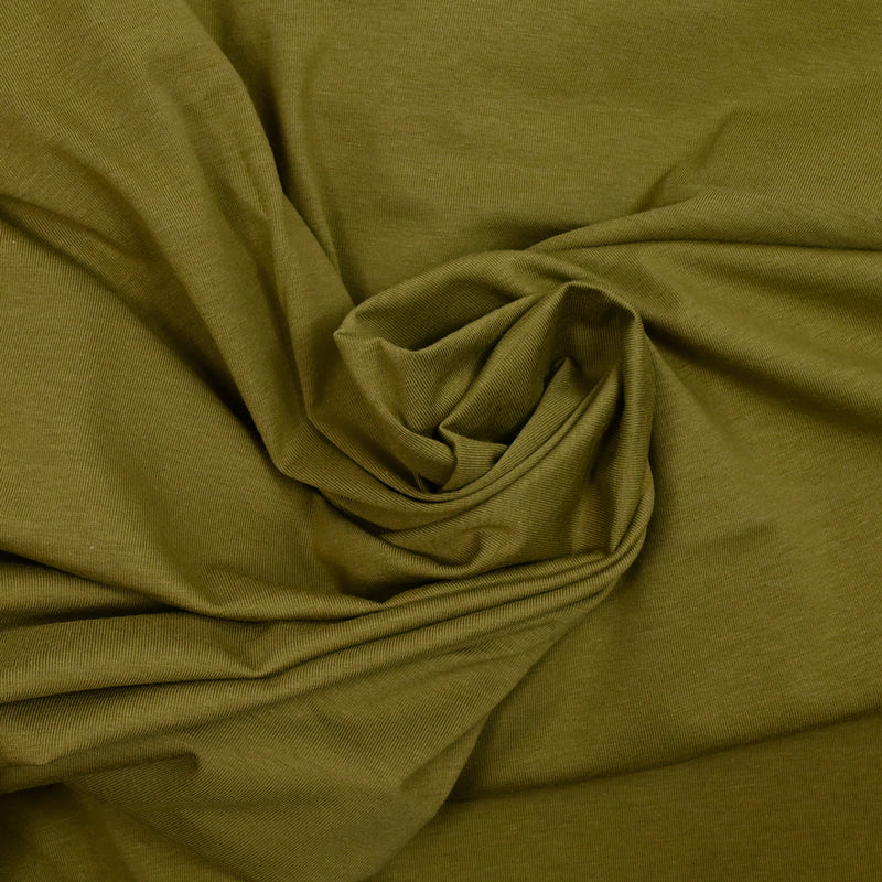Olive flaming cotton jersey