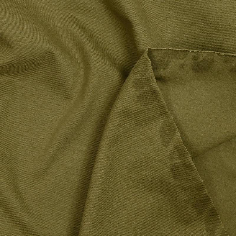 Olive flaming cotton jersey