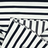 Jersey polyviscose marinière blanc et marine