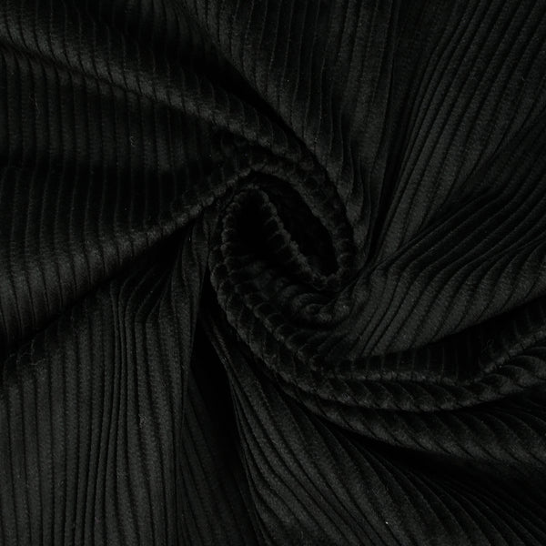 Velours côtelé de coton 4mm noir