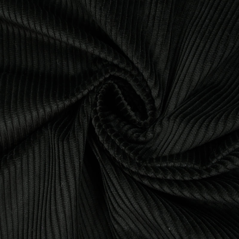 Velours côtelé de coton 4mm noir
