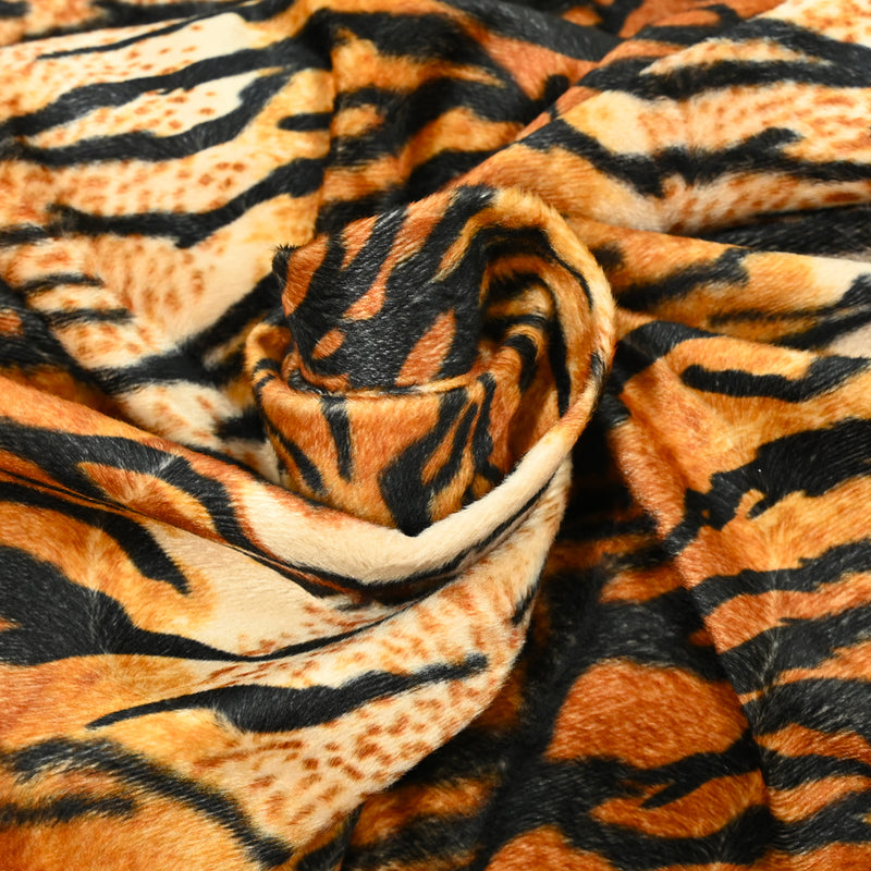 Faux fur medium-length hair tiger