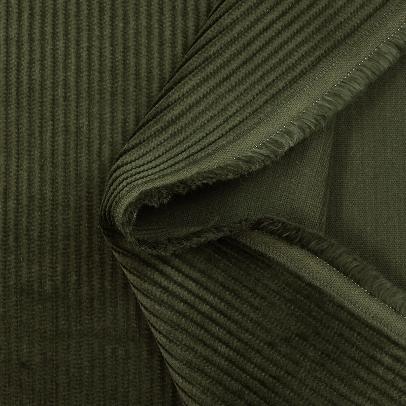 Velours côtelé de coton 4mm vert militaire