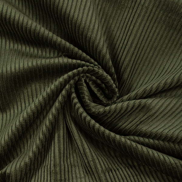 Velours côtelé de coton 4mm vert militaire
