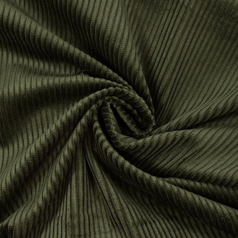 Velours côtelé de coton 4mm vert militaire