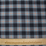 Polyviscose tissée-teinte écossais Eliott fond marine