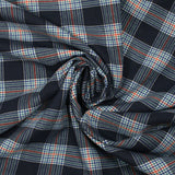 Polyviscose tissée-teinte écossais Eliott fond marine