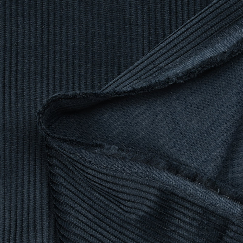 Velours côtelé de coton 4mm bleu nuit