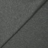 Molleton de coton french terry doux gris foncé envers blanc