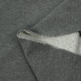Molleton de coton french terry doux gris foncé envers blanc