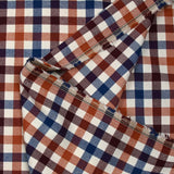 Polyviscose tissée-teinte à carreaux Victor brique, bordeaux et marine