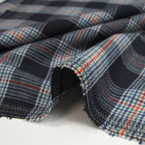 Polyviscose tissée-teinte écossais Eliott fond marine