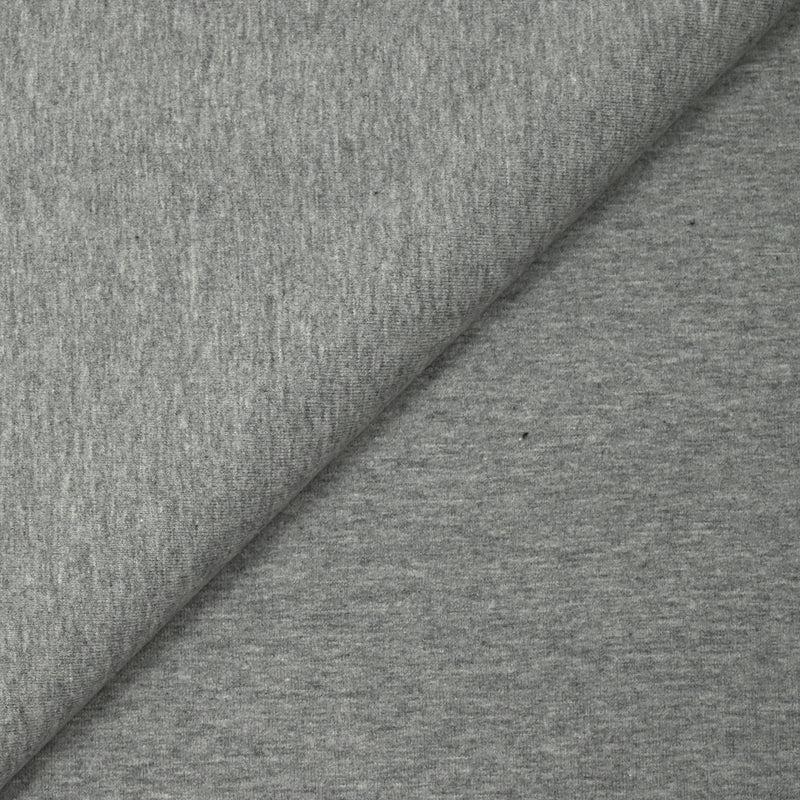 Molleton de coton french terry doux gris souris