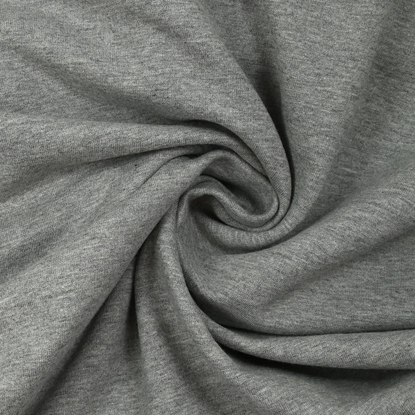 Molleton de coton french terry doux gris souris