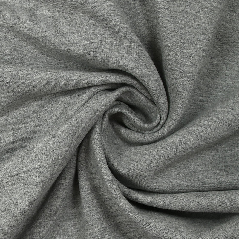 Molleton de coton french terry doux gris souris