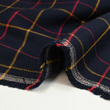 Nuno check tejido de poliviscosa teñida en rojo y amarillo fondo marino