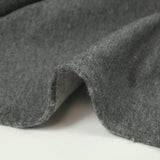 Molleton de coton french terry doux gris foncé envers blanc