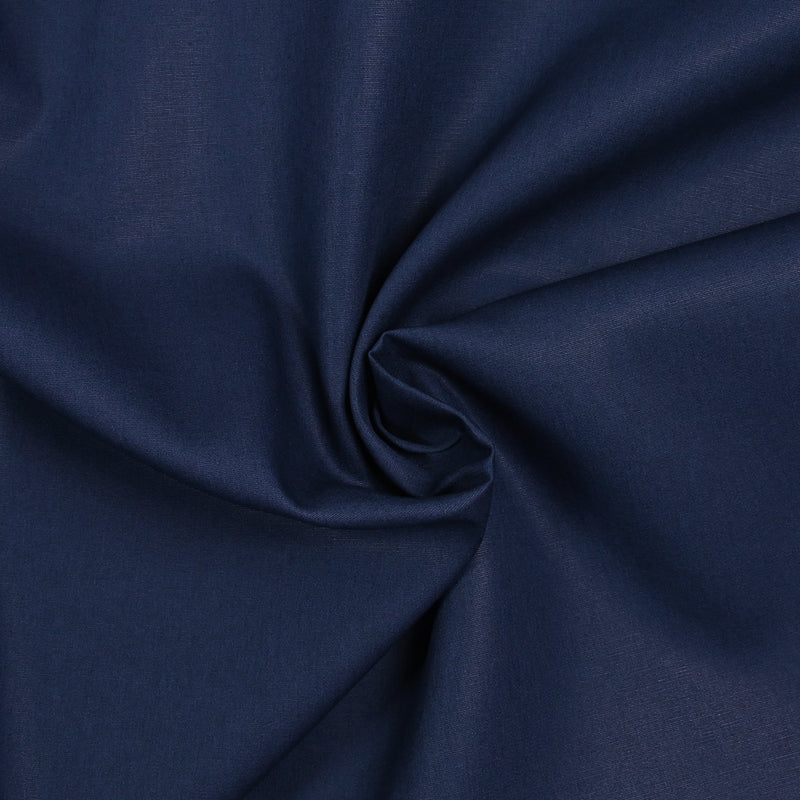 Poplina de algodón azul de medianoche