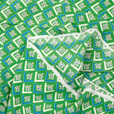 Viscose imprimée vintage fond vert