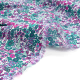 Coton imprimé Matilde fleurs canard et fuchsia au mètre