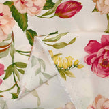 Viscose imprimée rosier fond écru