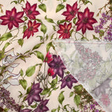 Viscose imprimée lien floral fond crème