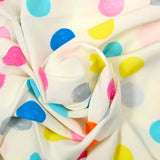 Viscose imprimée pois multicolore fond écru