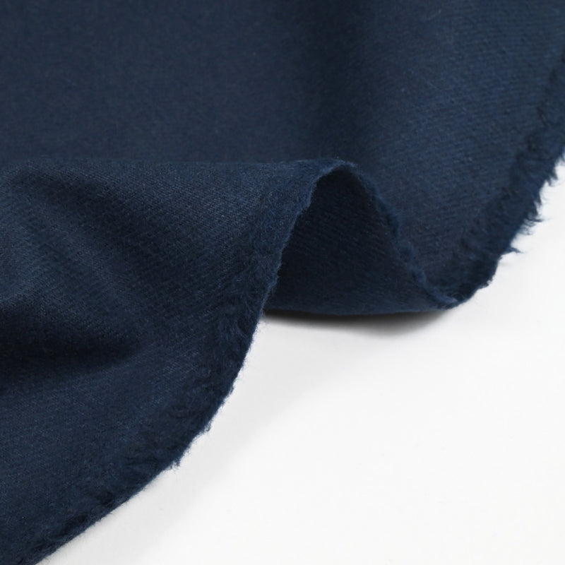 Sergé de coton gratté bleu marine