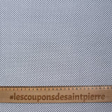 Popeline polycoton imprimée croisillons marine fond blanc