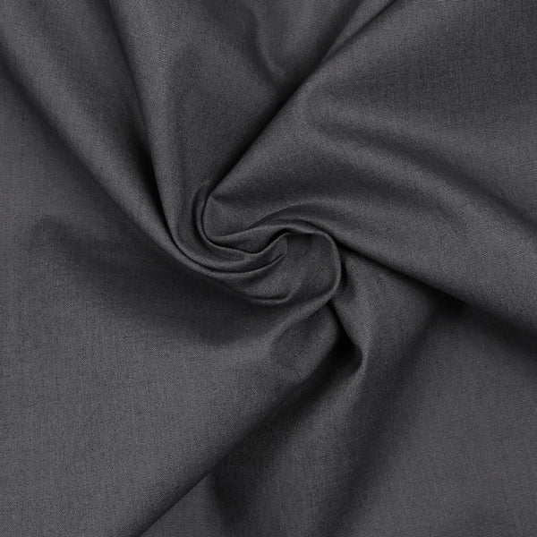 Popeline de coton élasthanne gris anthracite