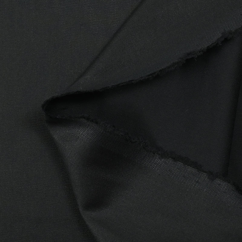 Popeline de coton satinée noir corbeau