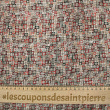 Viscose imprimée rétro rouge et vert
