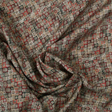 Viscose imprimée rétro rouge et vert