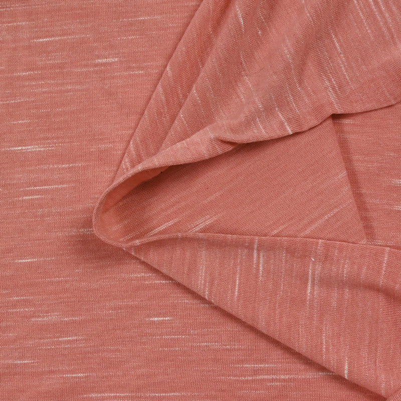 Jersey de polyester flammé blanc fond corail