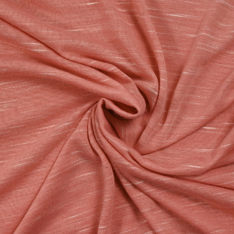 Jersey de polyester flammé blanc fond corail