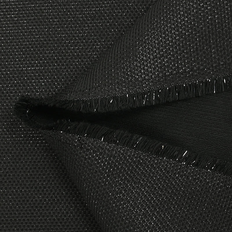 Polycoton Lurex texturé noir