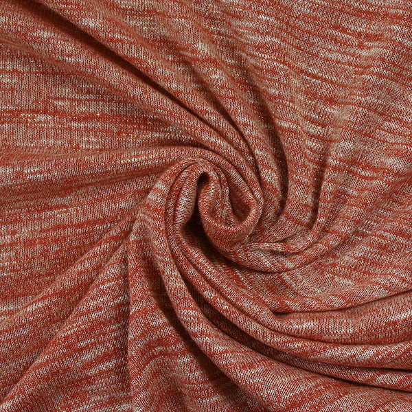 Maille chinée Elisa lurex doré fond brique