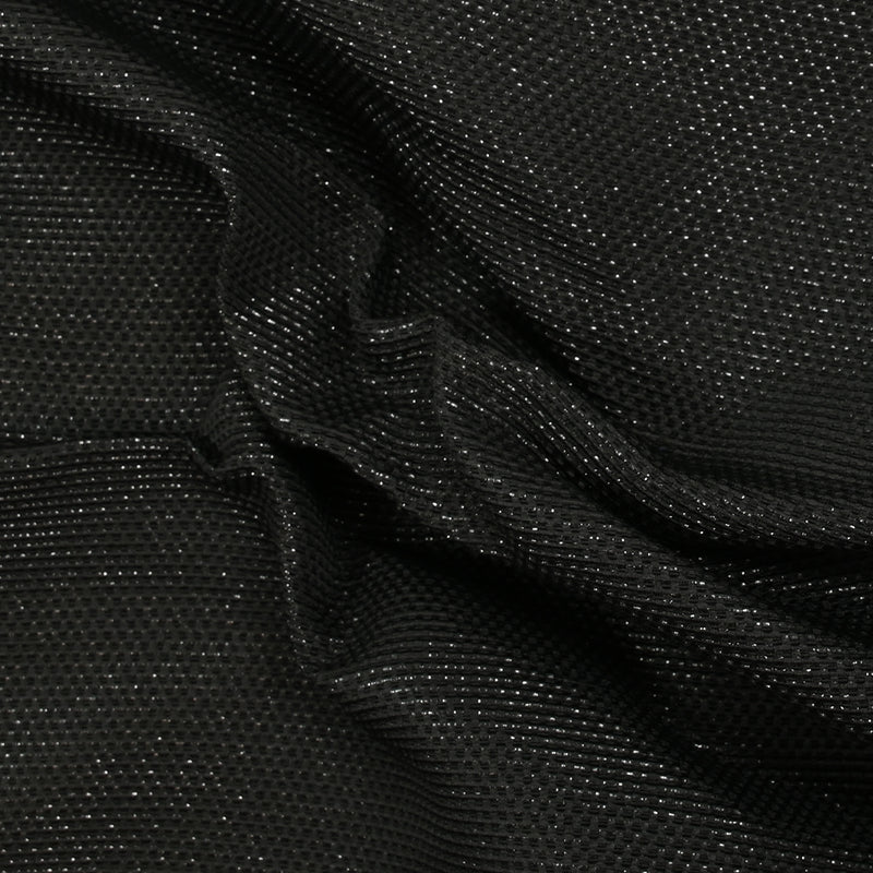 Polycoton Lurex texturé noir