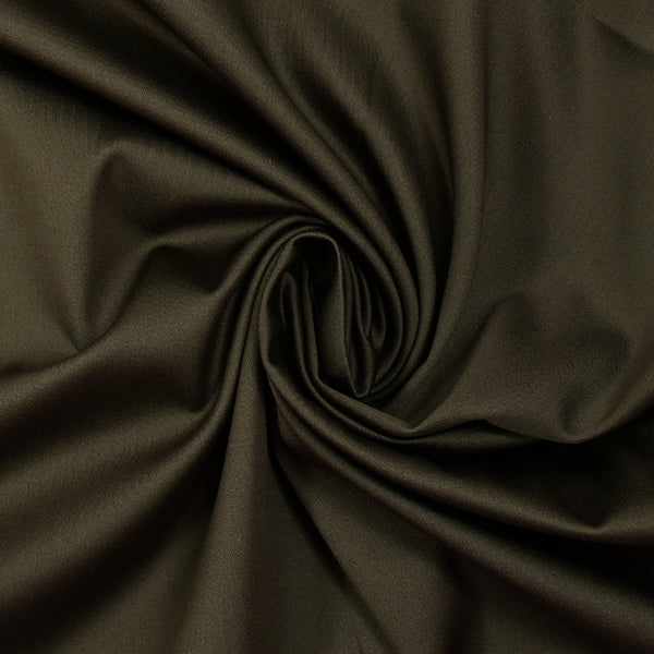 Popeline de coton satinée terre d'ombre