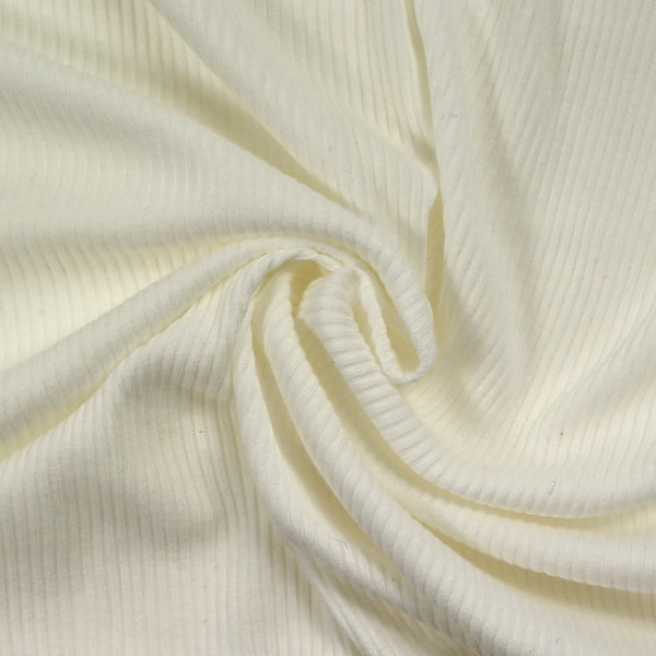 Jersey viscose côtelé blanc cassé