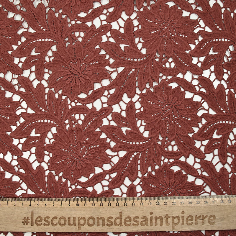 Guipure de coton Daphné brique